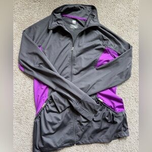 aerie Dark Gray and Purple Zip-Up Jacket